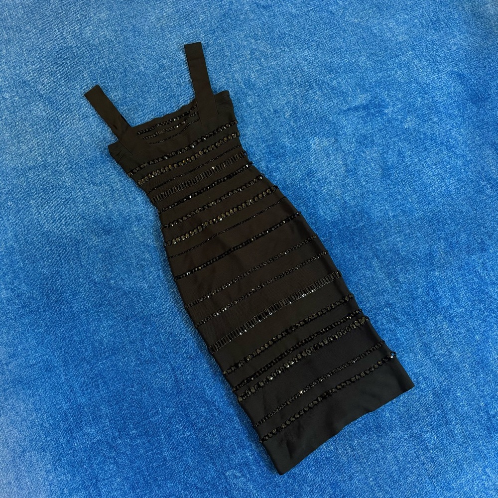 ONE OF A KIND SAMPLE DRESS • Herve Leger Beaded Bandage Midi Dress
